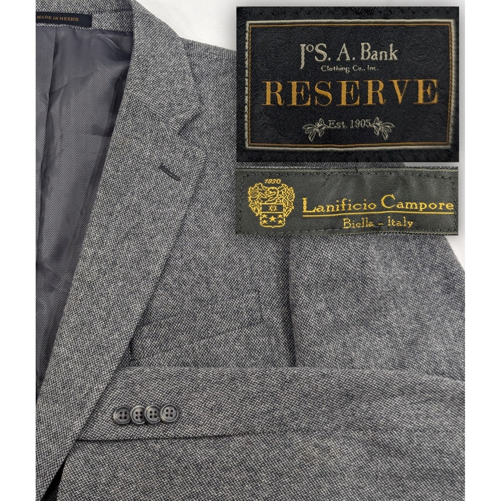 Jos. A. Bank Blazer Coat Sport Suit Jacket Cashmere/Wool 48R Big 52" L. Canpore
